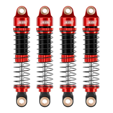 INJORA 53mm Threaded Oil Shocks For 1/18 Redcat Ascent18 - RED - HeliDirect