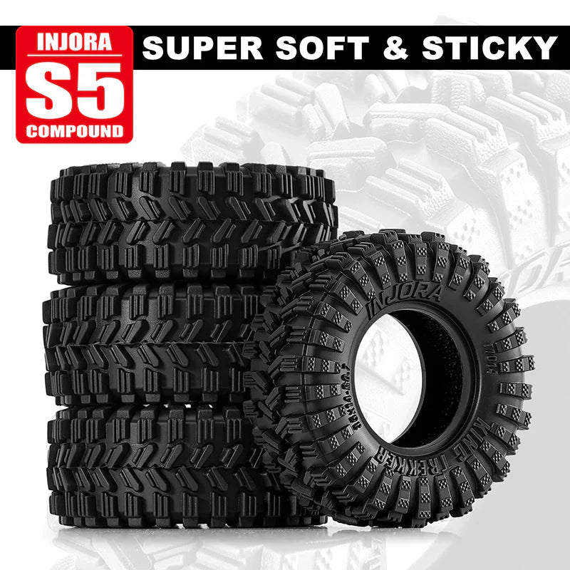 INJORA 0.7" 35*14mm King Trekker Tires for 1/30 SCX30