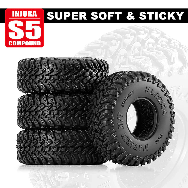INJORA 0.7" 41*14mm MAVERIX M/T Tires for 1/30 SCX30