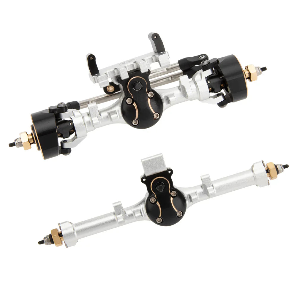 MEUS Racing SCX24 Metal V2 Isokinetic Front Rear Axles +5MM Isokinetic 3-Section CVD With 52° Steering Angle for 1/24 SCX24