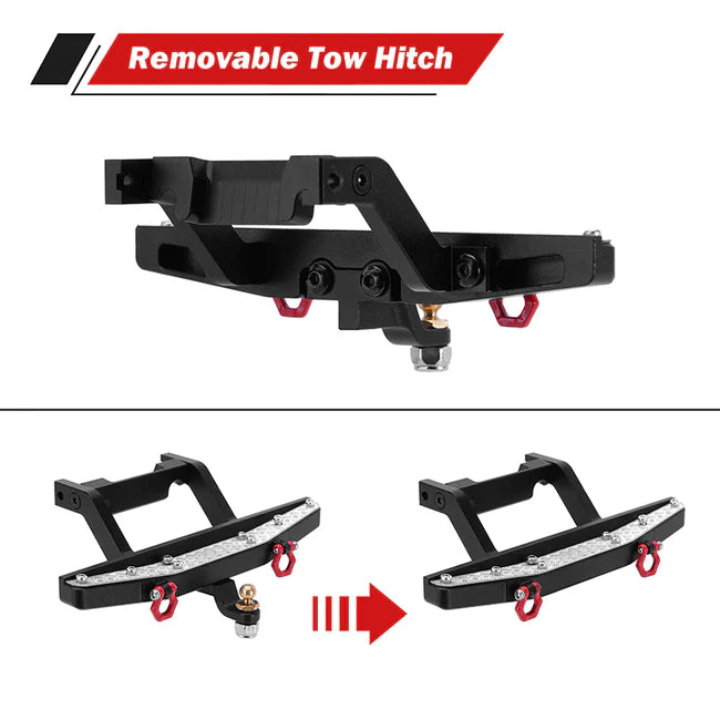 INJORA CNC Aluminum Front Rear Bumper for 1/18 TRX4M Defender - HeliDirect