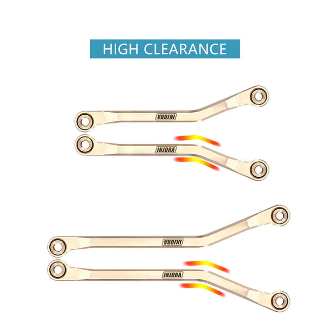 INJORA 42g Brass High Clearance Chassis Links Set for 1/18 TRX4M - HeliDirect
