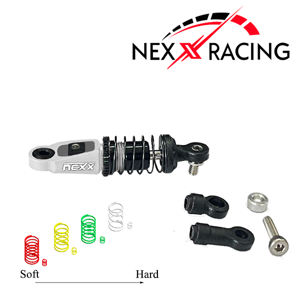 Nexx Racing Dual Spring Center Oil Shock Premium - SLIVER - HeliDirect