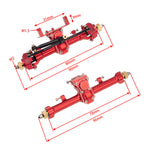 MEUS Racing 1/24 RC Crawler Car CNC Aluminum Front and Rear Axle for SCX24 90081 C10 1/24 RC Crawler Car CNC Aluminum Front and Rear Axle for SCX24 90081 C10 Jeep (Red)