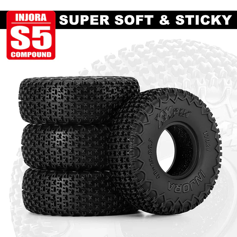 INJORA 0.7" 40*14mm XHX Pin Tires for 1/30 SCX30
