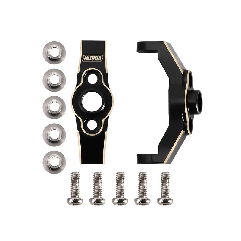 INJORA Black Brass Caster Blocks C Hub Carriers For 1/18 TRX4M - HeliDirect