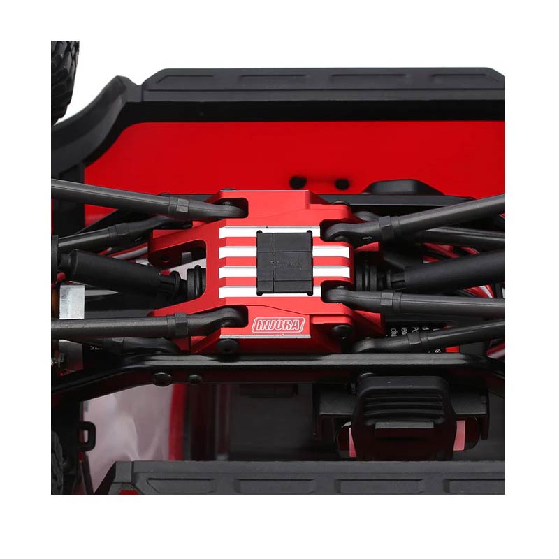INJORA CNC Aluminium Skid Plate Transmission Mount For 1/18 TRX4M (Black) - HeliDirect