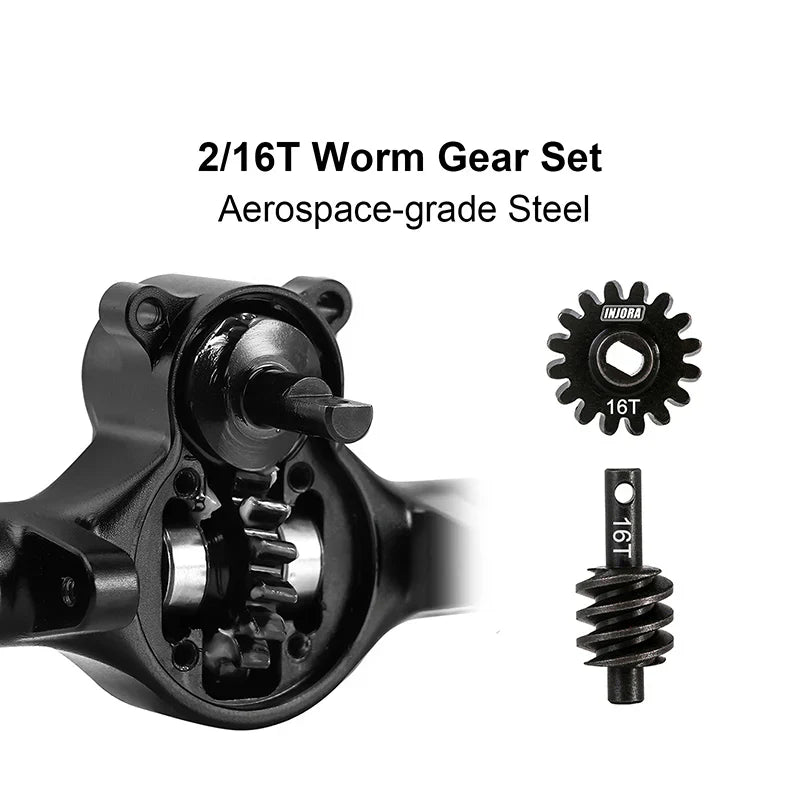 INJORA +4mm Planet Axles with Double Joint Shafts & Brass Steering Knuckles for 1/24 Axial SCX24