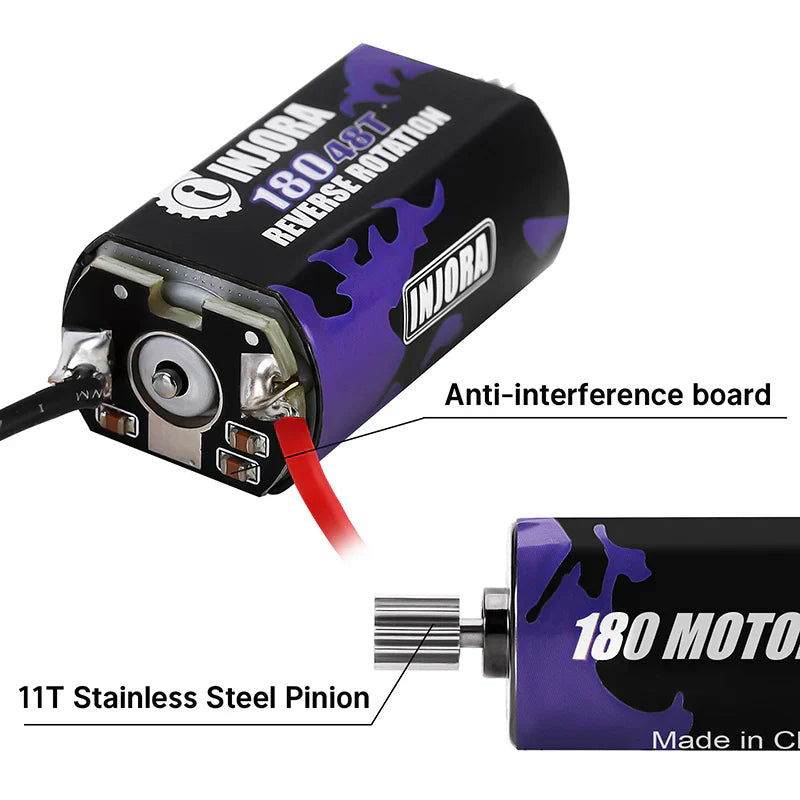 INJORA 180 Brushed 48T Motor with Steel Pinion for 1/18 HPI Venture 18