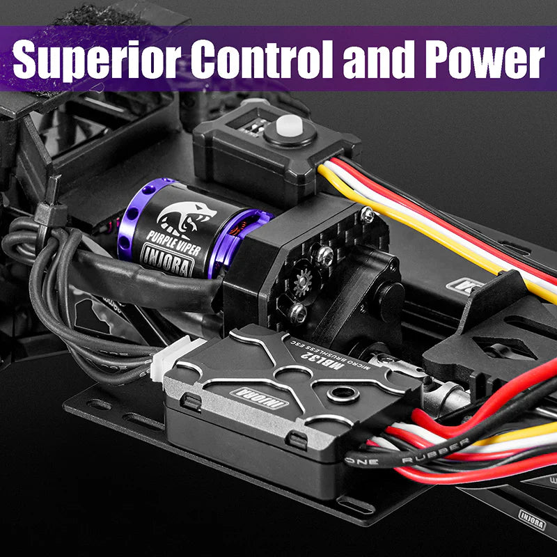 INJORA Micro Brushless MBL32 ESC & 1721 Purple Viper Motor for 1/18 TRX4M Ascent-18