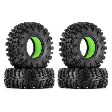 INJORA 1.3" 70*27mm Swamp Claw Tires & Silicone Rubber Inserts Combo (4) - Green (Soft)
