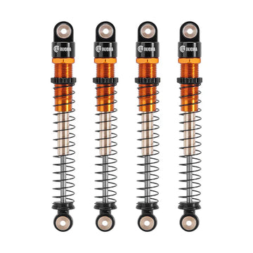 INJORA 51mm Aluminum Long Travel Threaded Double Barrel Shocks for Axial AX24 SCX24 (4pcs) - ORANGE - HeliDirect