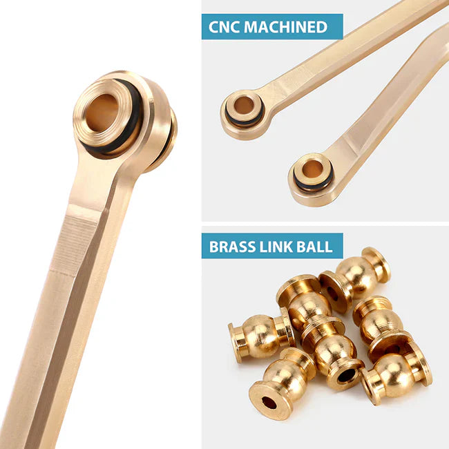 INJORA 42g Brass High Clearance Chassis Links Set for 1/18 TRX4M - HeliDirect