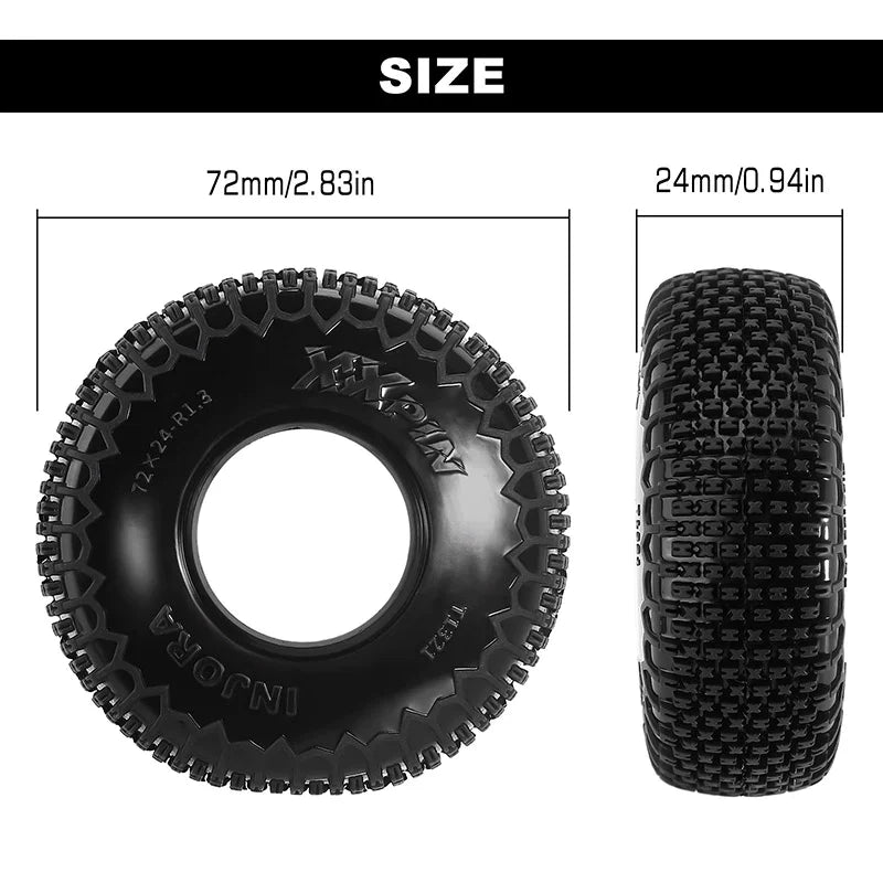 INJORA XHX Pin 1.3" Tires (4) (72*24mm) - HeliDirect