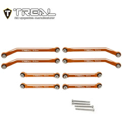 TREAL AX24 High Clearance Links (8P) CNC Machined Aluminum 7075 Compatible with Axial 1/24 AX24 XC-1 (GREEN) - HeliDirect