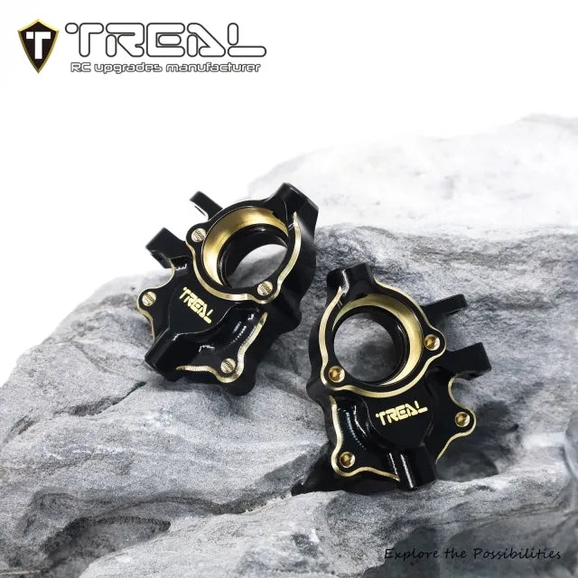 TREAL Brass Front Steering Knuckles Inner Portal Covers Housing 27g/Pair Weights Upgrades for 1/18 Redcat Ascent 18 Crawler - HeliDirect