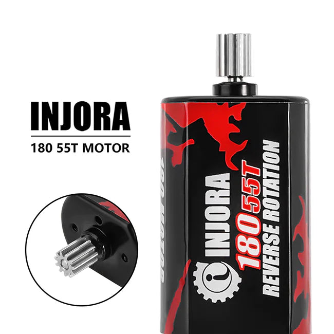 INJORA 180 Brushed 55T Red Motor with Steel Pinion for 1/18 TRX4M (INM11) - HeliDirect