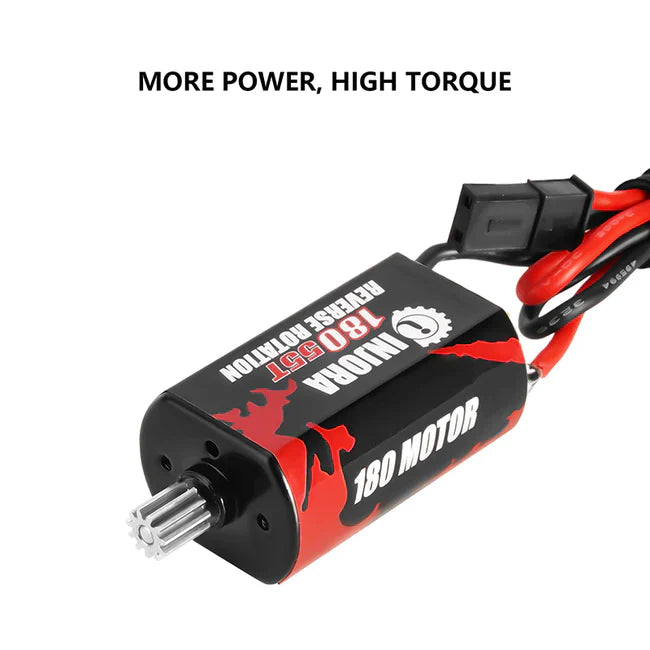 INJORA 180 Brushed 55T Red Motor with Steel Pinion for 1/18 TRX4M (INM11) - HeliDirect