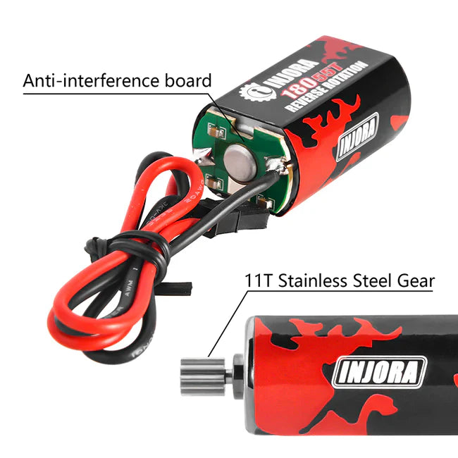 INJORA 180 Brushed 55T Red Motor with Steel Pinion for 1/18 TRX4M (INM11) - HeliDirect