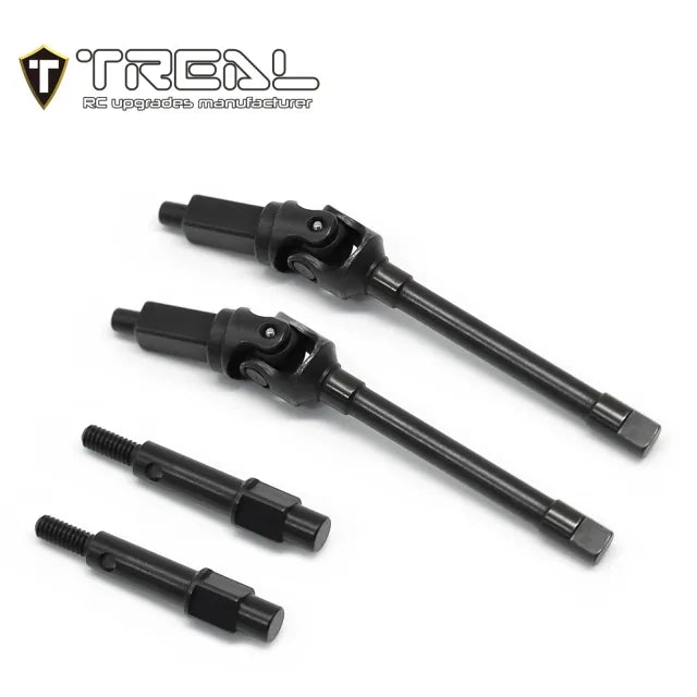 TREAL Steel Front CVD Shafts (2pcs) for SCX24 Front Portal Axles - HeliDirect