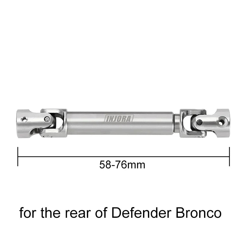 INJORA 1 pcs Stainless Steel Drive Shaft for 1/18 TRX4M Mods