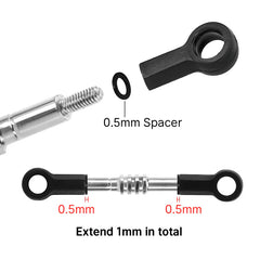 INJORA Adjustable Stainless Steel Links Set for 1/24 Losi Micro-B