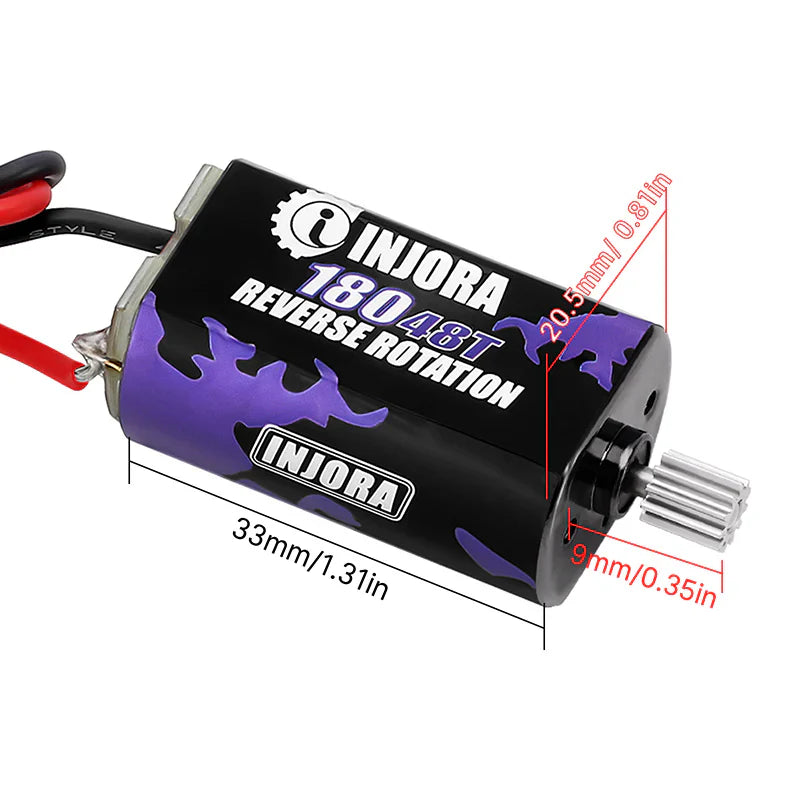 INJORA 180 Brushed 48T Motor with Steel Pinion for 1/18 HPI Venture 18