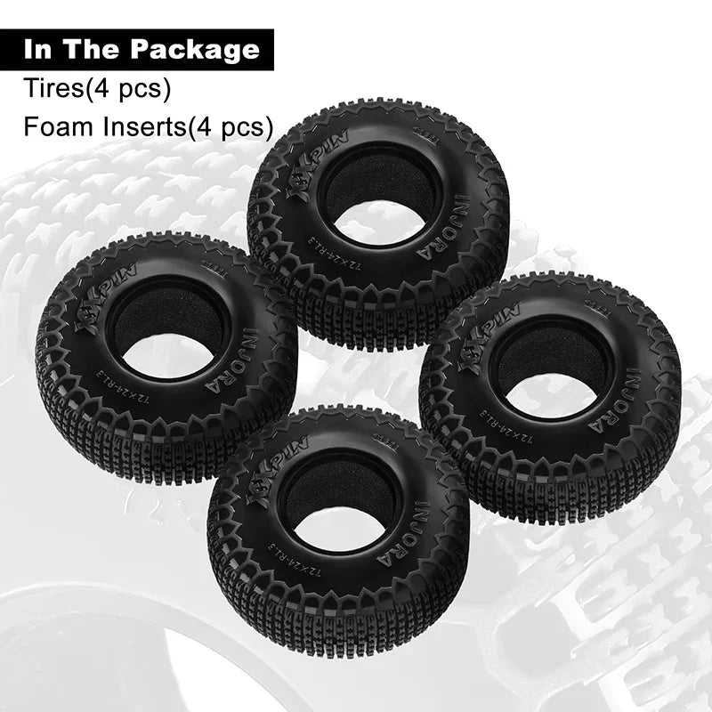 INJORA XHX Pin 1.3" Tires (4) (72*24mm) - HeliDirect