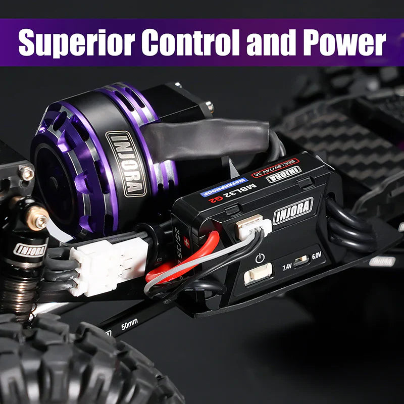INJORA MBL32 G2 Waterproof Brushless ESC & 2204 Fat Viper Motor for 1/24 SCX24