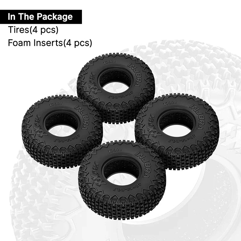 INJORA 0.7" 40*14mm XHX Pin Tires for 1/30 SCX30
