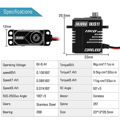 INJORA Coreless High Torque Micro Servo for 1/18 TRX4M - HeliDirect