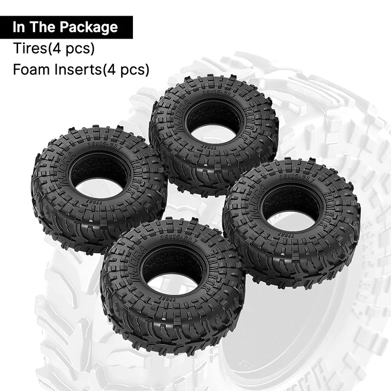 INJORA 0.7" 39*15mm HAMROK Tires for 1/30 SCX30