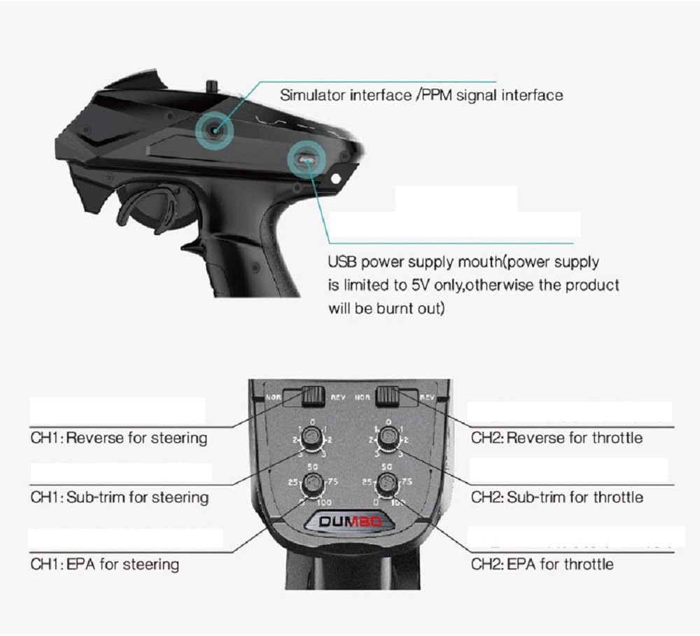 DUMBORC X4 RC Surface Radio with Receiver X6F