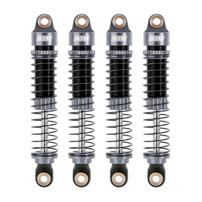 INJORA 59mm Long Threaded Oil Filled Shocks for 1/18 TRX4M (4pcs) - GREY - HeliDirect