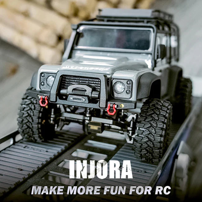 INJORA CNC Aluminum Front Rear Bumper for 1/18 TRX4M Defender - HeliDirect