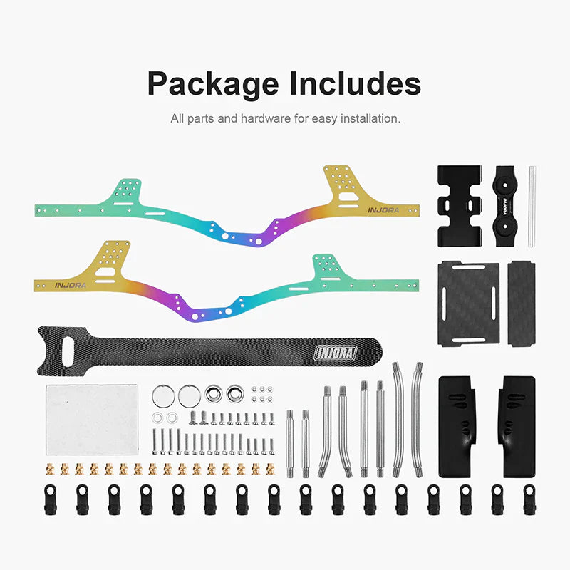 INJORA Rainbow Titanium LCG Chassis Kit for 1/24 SCX24