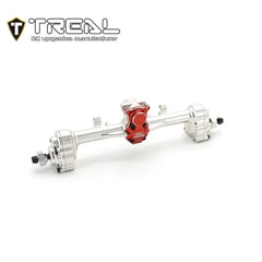 TREAL SCX24 Rear Portal Axles Complete Kit, Aluminum 7075 CNC Machined Axle Housing for Axial 1/24 SCX24 - SILVER - HeliDirect