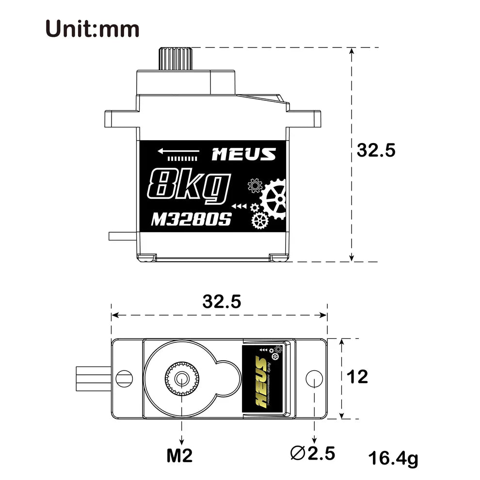 MEUS Racing M3280S 8KG Digital Micro Servo for 1/24 SCX24 1/18 TRX4M Redcat Ascent-18