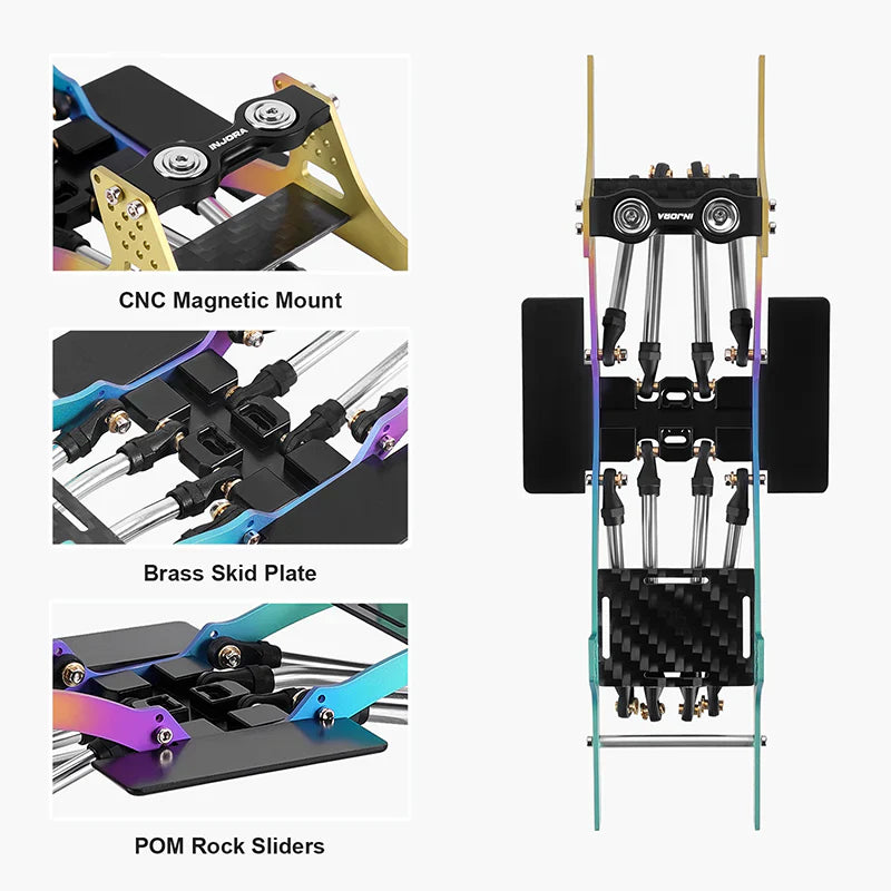INJORA Rainbow Titanium LCG Chassis Kit for 1/24 SCX24