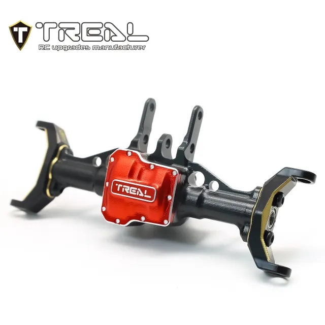 TREAL Aluminum 7075 Front Axle Housing w Brass C hubs Upgrades for 1/18 TRX-4M Defender Bronco - HeliDirect