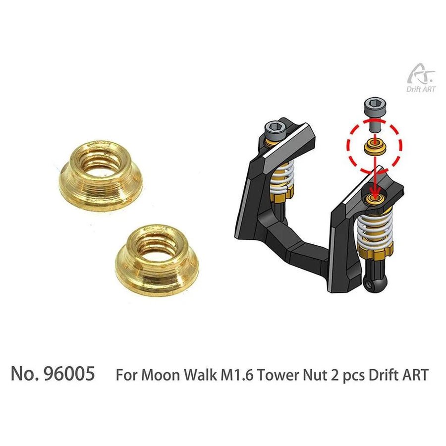 DriftArt For Moon Walk M1.6 Tower Nut (2pcs) - HeliDirect