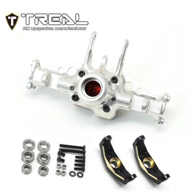 TREAL Aluminum 7075 Front Axle Housing w Brass C hubs Upgrades for 1/18 TRX-4M Defender Bronco - HeliDirect
