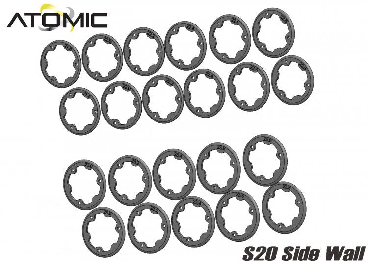 Atomic Side Wall Combo w/ Screw Set (11pairs: 21.8 to 23.8mm) - HeliDirect