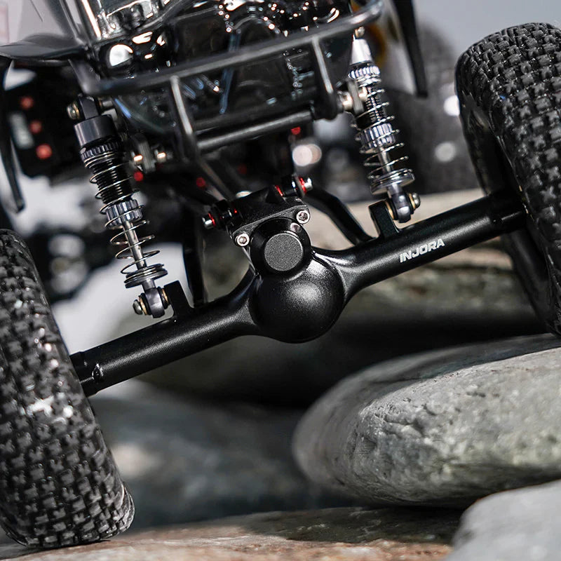 INJORA +4mm Planet Axles with Double Joint Shafts & Brass Steering Knuckles for 1/24 Axial SCX24