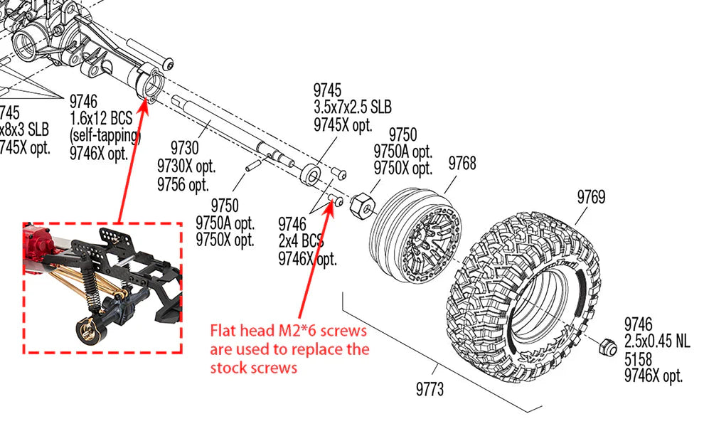 Meus Racing Brass Counterweight Rear Axle Upgrade Parts 21g/PC for 1/18 TRX4M - HeliDirect