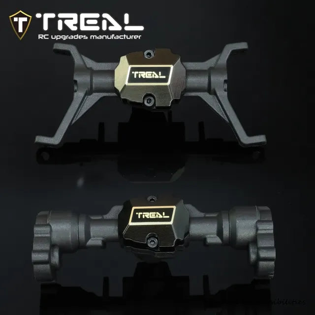 TREAL Brass Diff Cover Heavy Weight 13g/pc Front and Rear Axle Differential Covers (2P) for Redcat Racing 1/18 Ascent 18 - HeliDirect