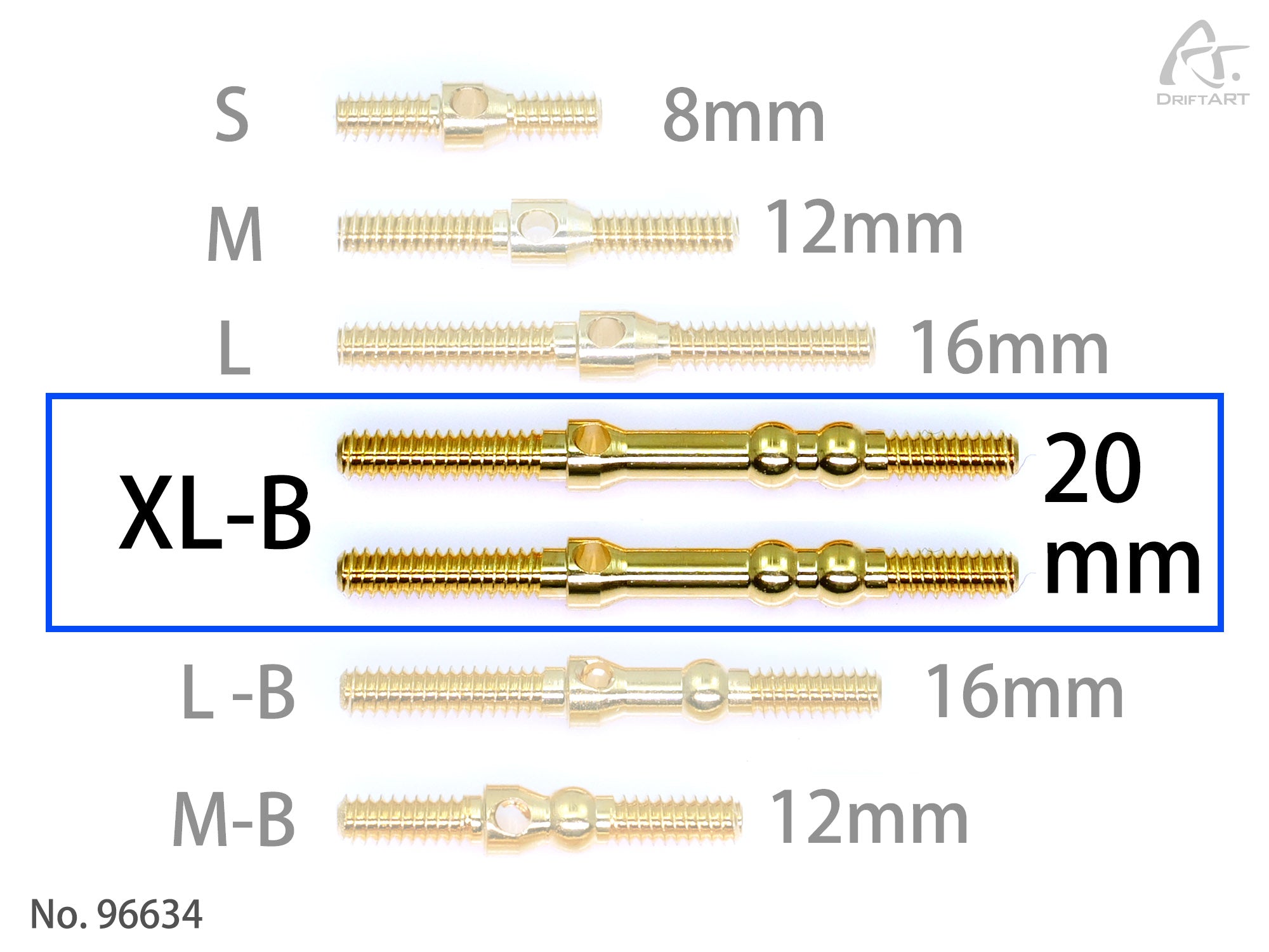 DriftART XL-B Turnbuckle with Ball 2 pcs 20mm long Drift ART For DA4/DA3