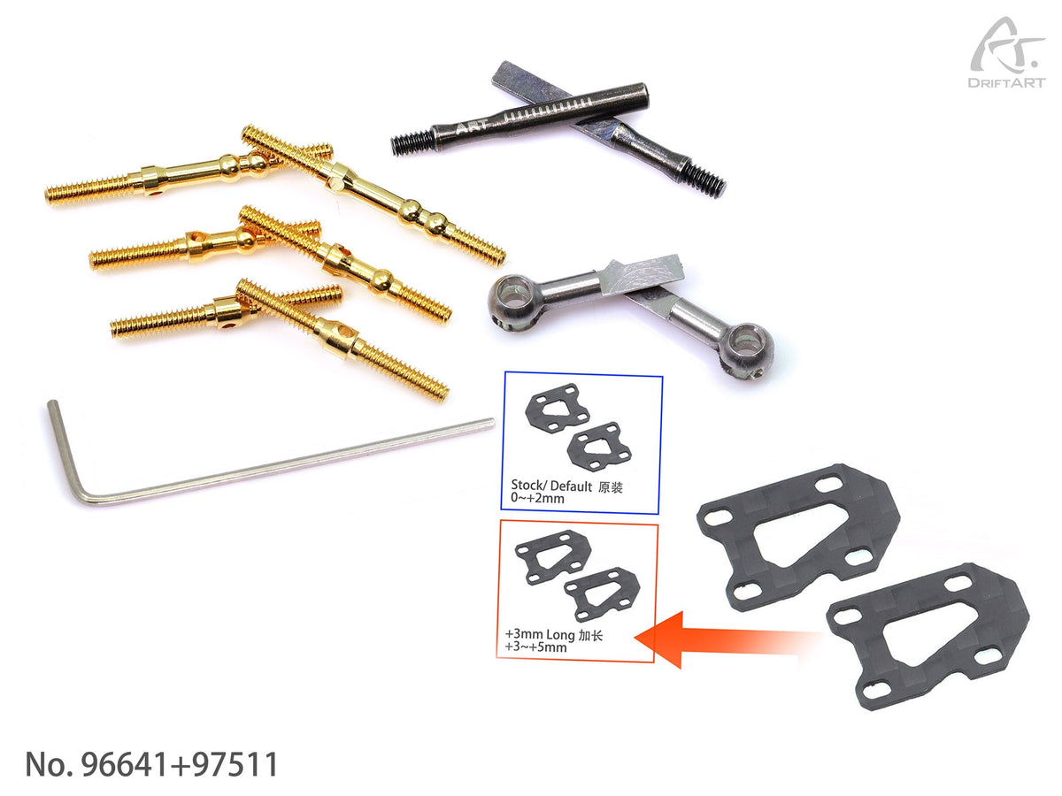 DriftART Wide Track Conversion Set + Rear Arms Long Plates Drift ART F ...