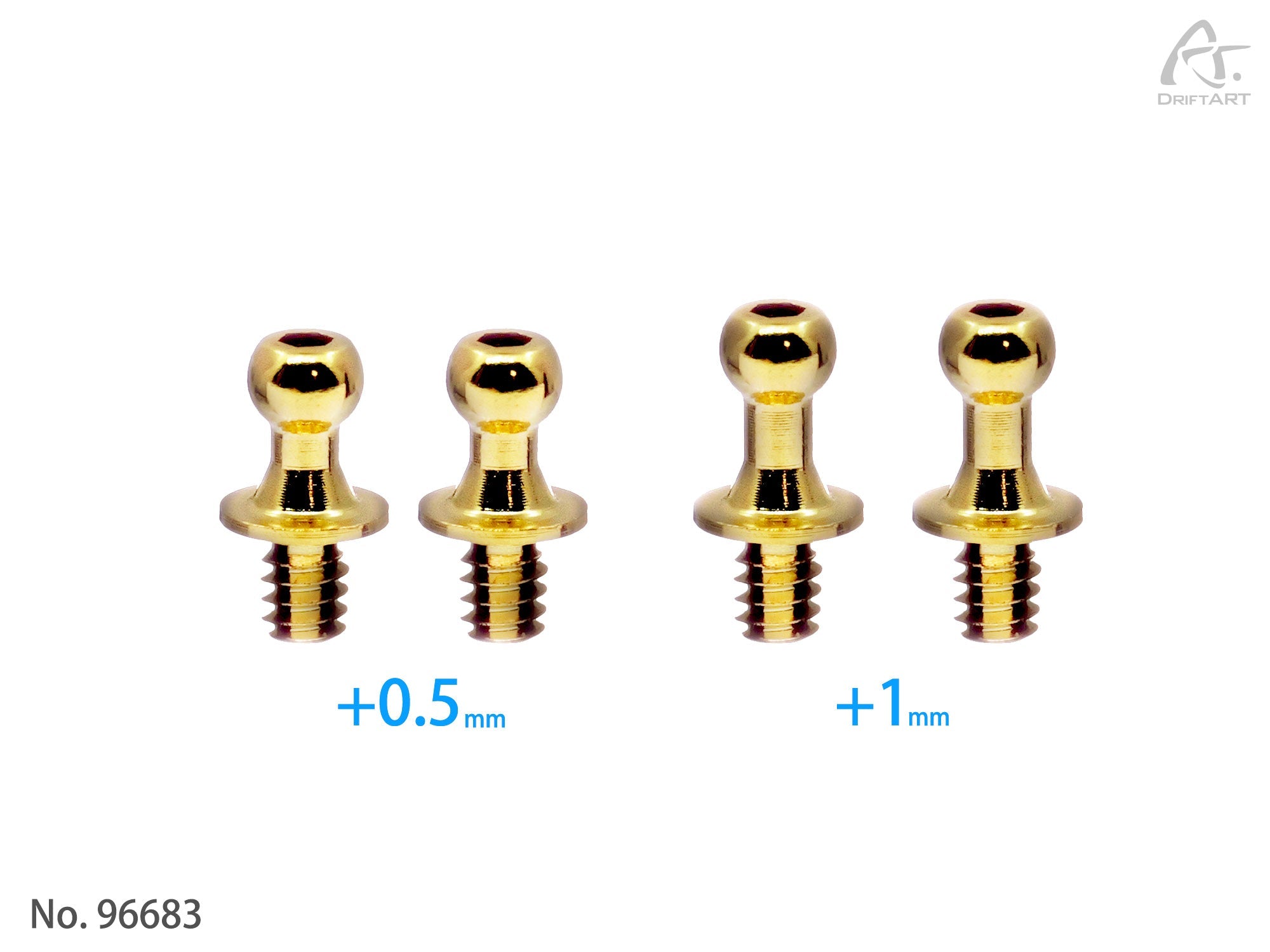DriftART Ball End Height Adjustment Set A –2pcs +0.5mm, 2pcs +1mm For DA4