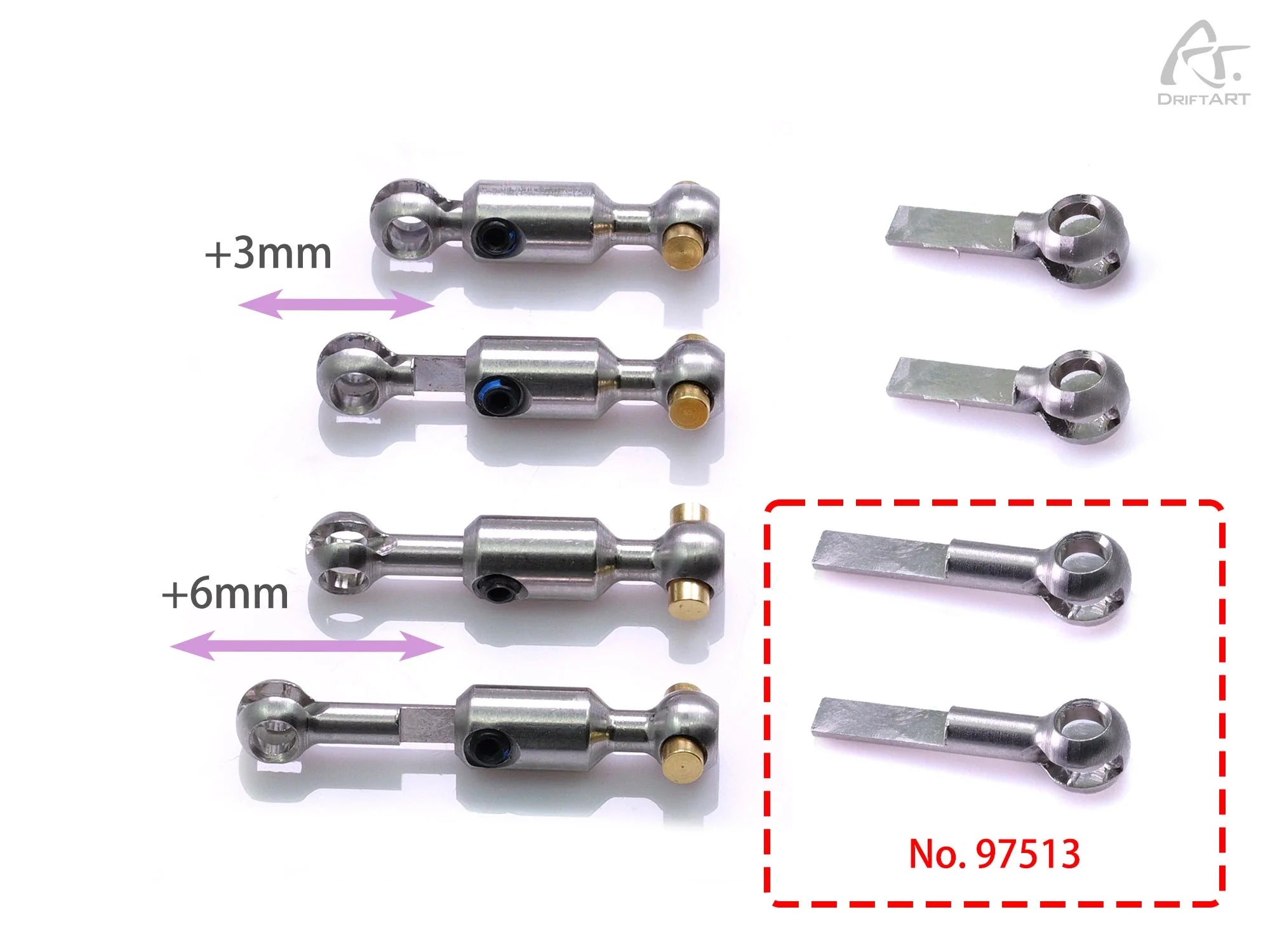 DriftART4 Extendable Dogbone Extensions +3 To 6mm Per Side For DA4